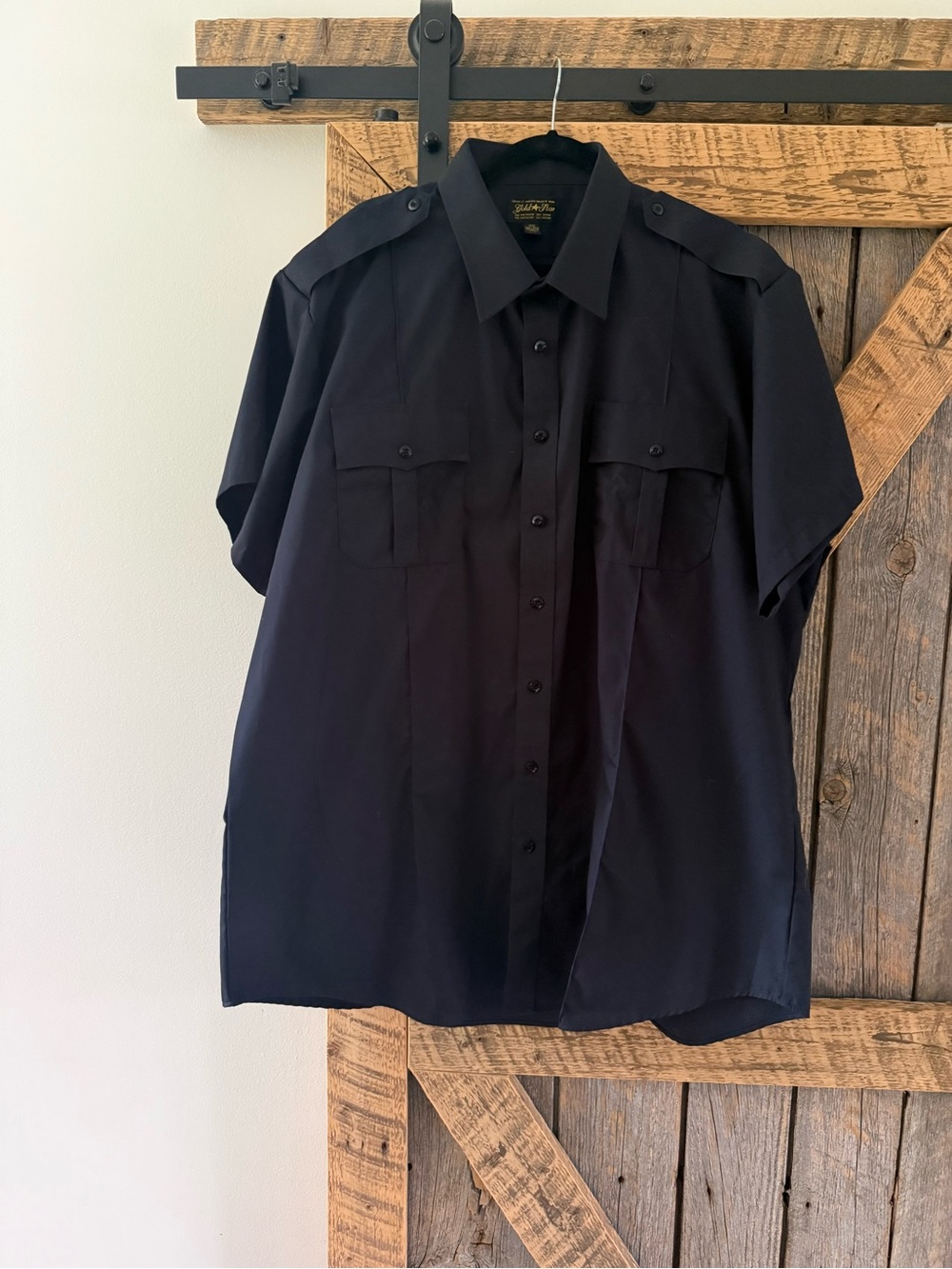 Men’s Navy Blue Security Guard Short-Sleeve Button Up + Pants